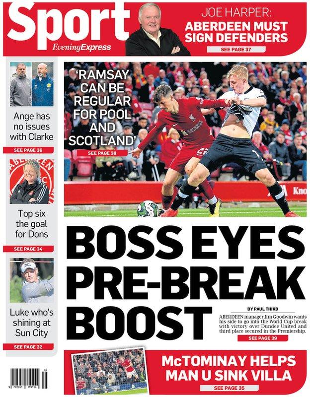 The back page of the Evening Express on 111122