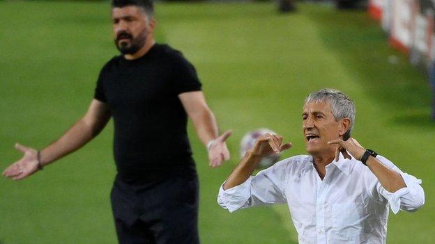 Quique Setien and Gennaro Gattuso