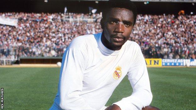 Laurie Cunningham, lining up for Real Madrid in September 1979