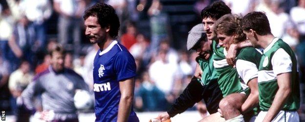 Souness was sent off on his Rangers debut for a reckless challenge on Hibs' George McCluskey