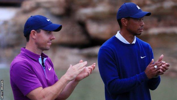 Rory McIlroy and Tiger Woods