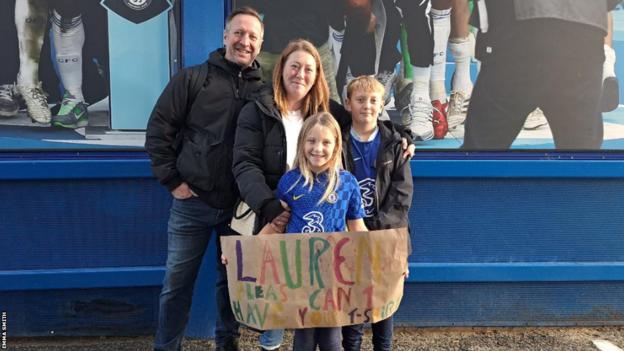 A family who came to watch Chelsea v Spurs on Sunday