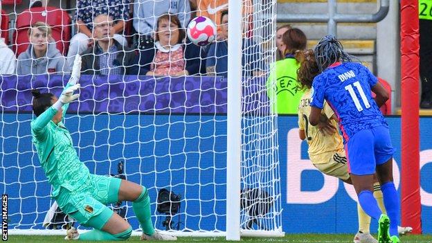 Kadidiatou Diani scores against Belgium