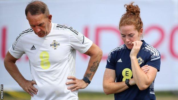 Manager Kenny Shiels and captain Marissa Callaghan guided Northern Ireland to their maiden major tournament