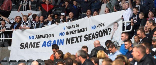 Newcastle fans protest