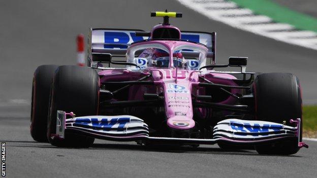 Lance Stroll in the Racing Point car