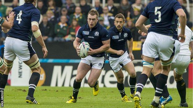 Stuart Hogg is the only player to start all of Scotland's matches at the World Cup