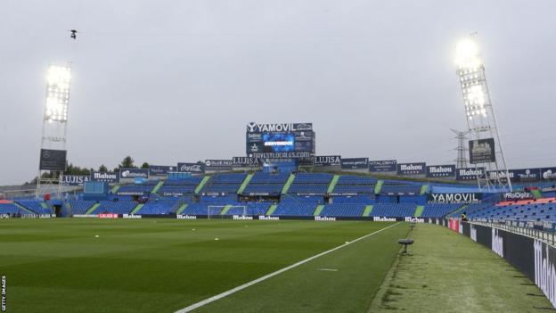 General view inside Getafe's Estadio Coliseum