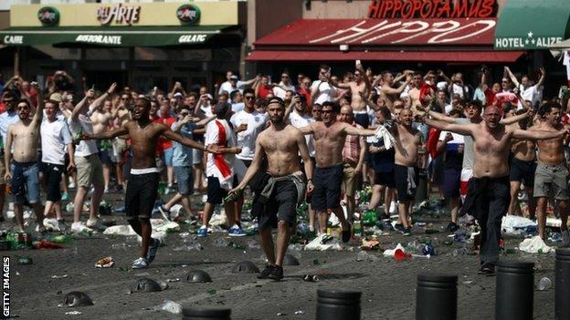 Skirmishes involving England fans also broke out ahead of the game in the city's port area