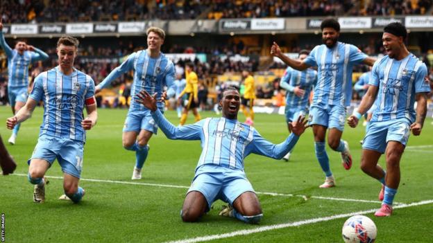 Haji Wright celebrates winner