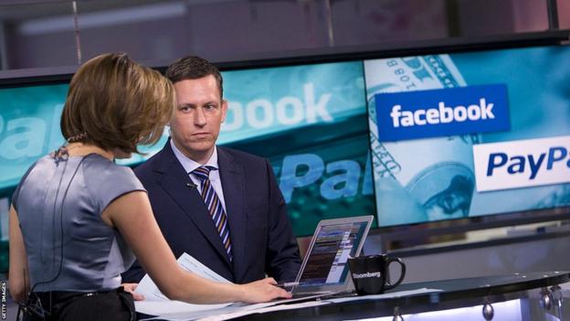 Peter Thiel is interviewed on Bloomberg television in 2010