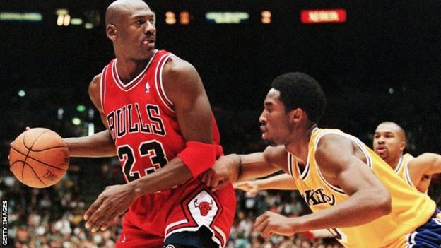 Michael Jordan (left) and Kobe Bryant (right)