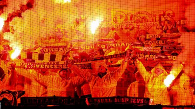 Manchester United: Disabled fans want netting to protect them from missiles - BBC Sport