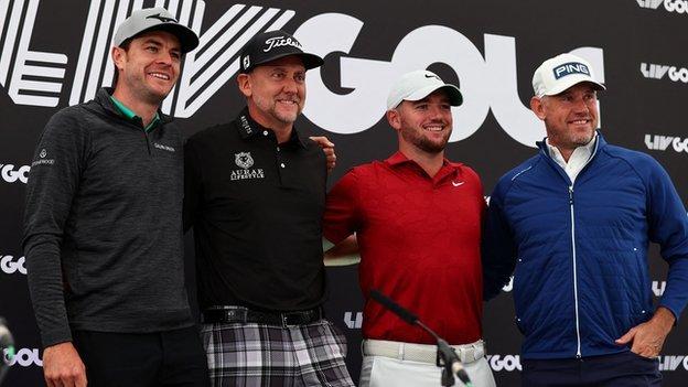 Laurie Canter, Ian Poulter, Sam Horsfield and Lee Westwood