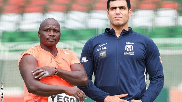 Julius Yego and Ihab Abdelrahman at the African Athletics Championships in June 2022