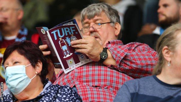 Turf Moor, fans, Burnley, Brighton & Hove Albion, match programme