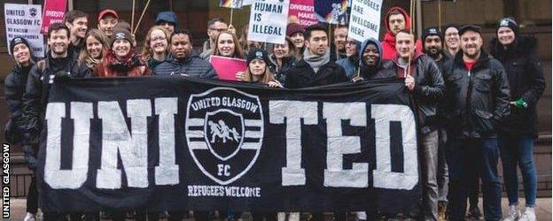 United Glasgow attend a number of marches and demonstrations outside of their football activities.