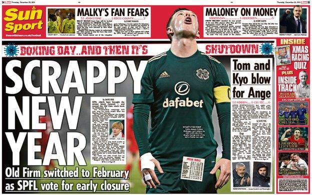 The back page of the Scottish Sun on 231221