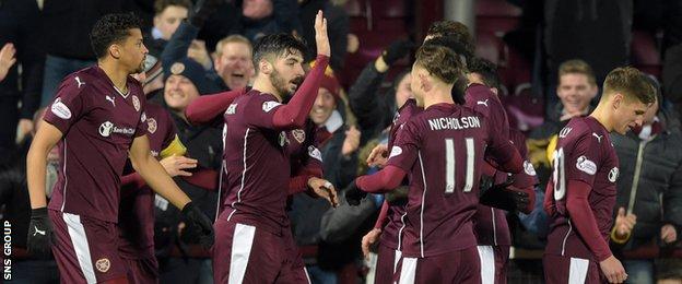Hearts dominated the first half at Tynecastle