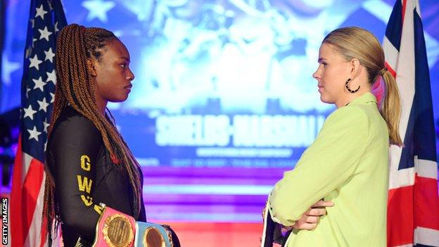 Savannah Marshall and Claressa Shields face off