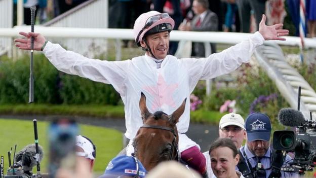 Frankie Dettori after winning the Ebor Handicap in York