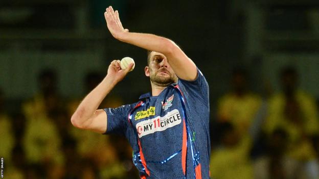 Mark Wood bowling for Lucknow Super Giants