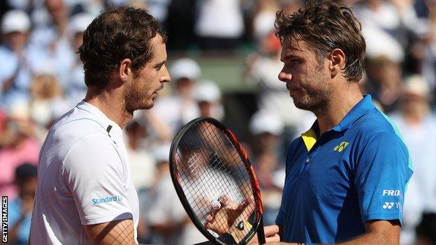 Andy Murray and Stan Wawrinka after their 2017 French Open final