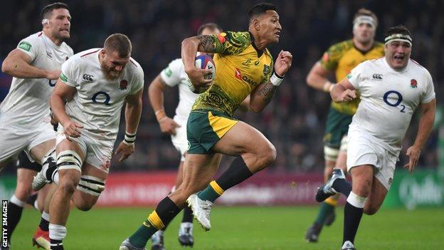 Israel Folau in action for the Wallabies