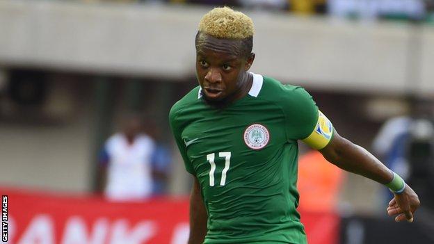 Ogenyi Onazi in action for Nigeria