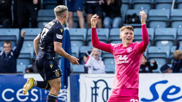 Luke McCowan tears away in celebration