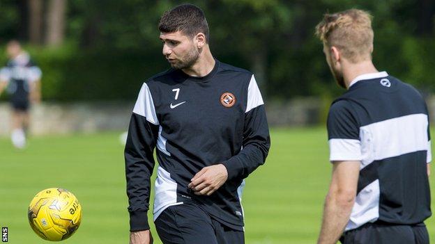 Nadir Ciftci in pre-season training with Dundee United