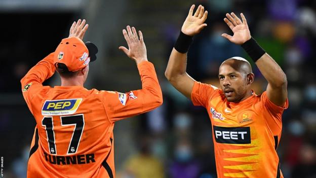 Tymal Mills in action for Perth Scorchers