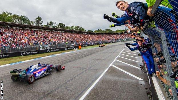 Daniil Kvyat comes third at the German Grand Prix