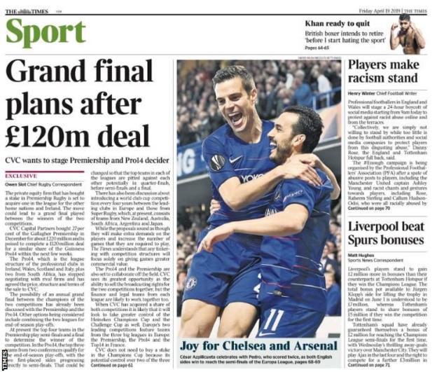 Friday's Times back page