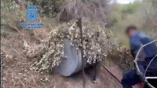 Spanish police footage of the barrels