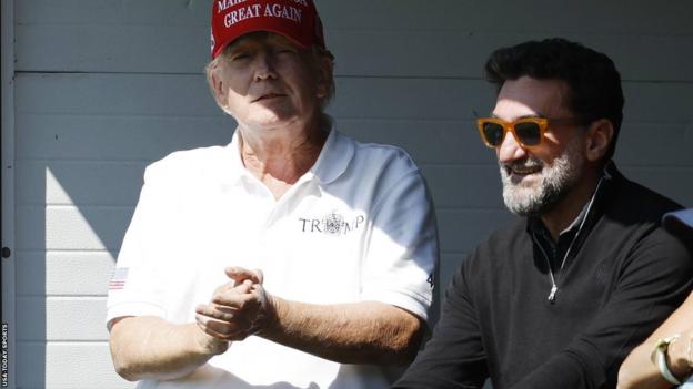 Donald Trump with Yasir Al-Rumayyan at the LIV Golf DC event in 2023