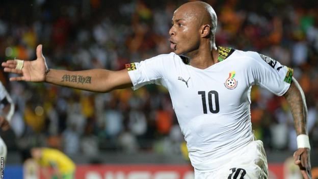 Ghana forward Andre Ayew in action during the 2015 Africa Cup of Nations