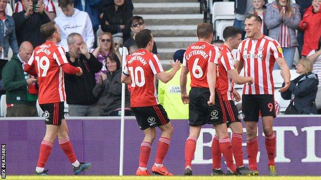Sunderland celebrate Charlie Wyke's goal