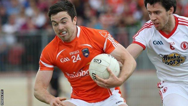 Armagh's Aidan Forker was sent-off in the 30th minute of the second half