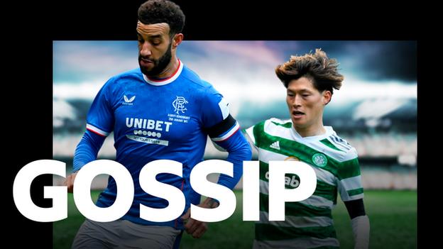 Rangers' Conor Goldson and Celtic's Kyogo Furuhashi