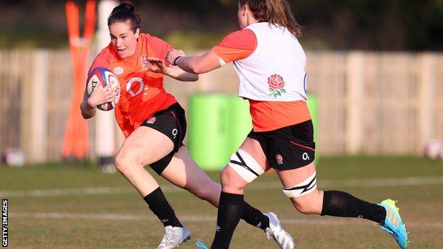 Emily Scarratt in England training