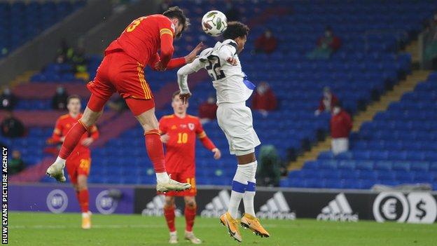 Kieffer Moore's towering headed goal capped a fine night for Wales in Cardiff