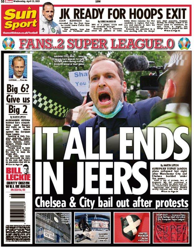 The back page of the Scottish Sun on 210421