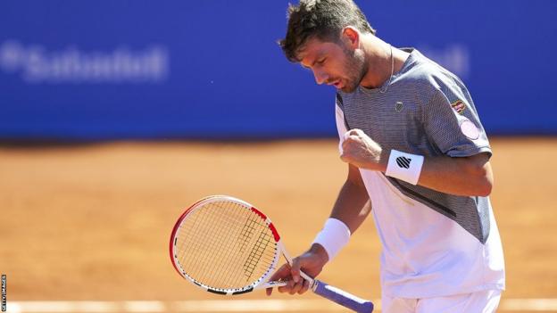 Cameron Norrie in second-round action at the Barcelona Open