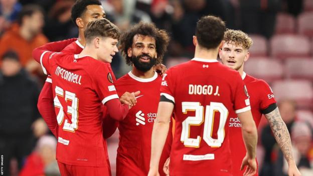 Liverpool players celebrate