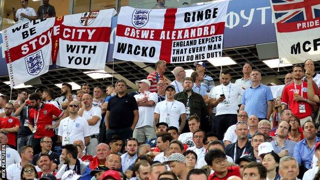 England fans at the 2018 World Cup