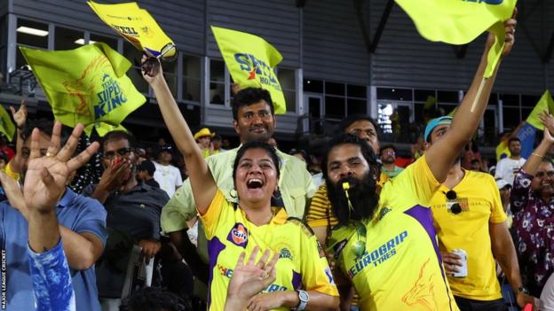 Supporters astatine  the archetypal  Major League Cricket astatine  the Grand Prairie Stadium provided a colourful backdrop