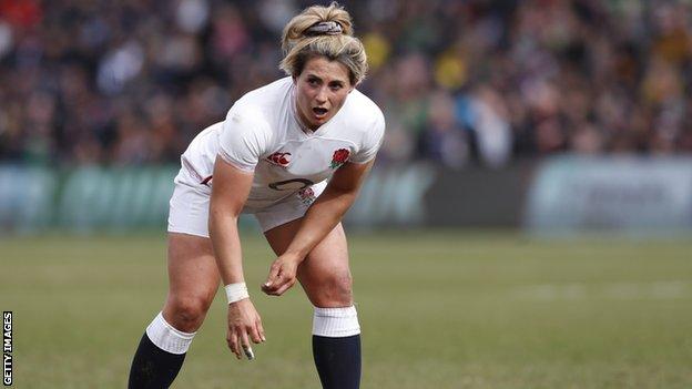 Vicky Fleetwood playing for England