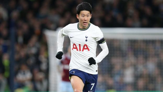 Son Heung-min in action for Tottenham against West Ham