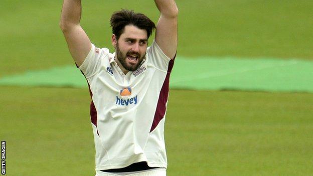 Brett Hutton in action for Northants